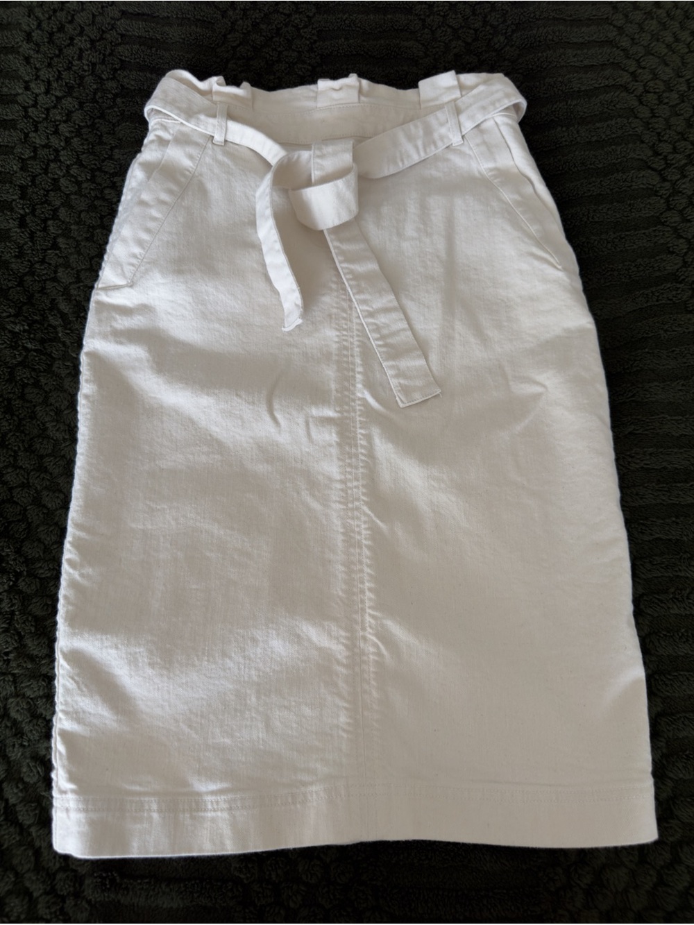 Banana Republic White High-Rise Tie-Waist Pencil Skirt